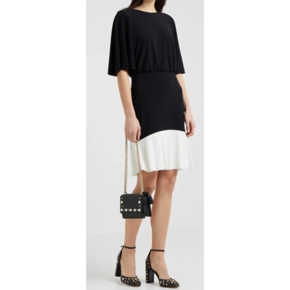 Lauren Ralph Lauren Women's Black & White Color Block Dress Size 16 Career Party